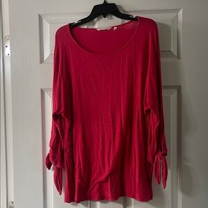 Women's Red Top with Tie Sleeves